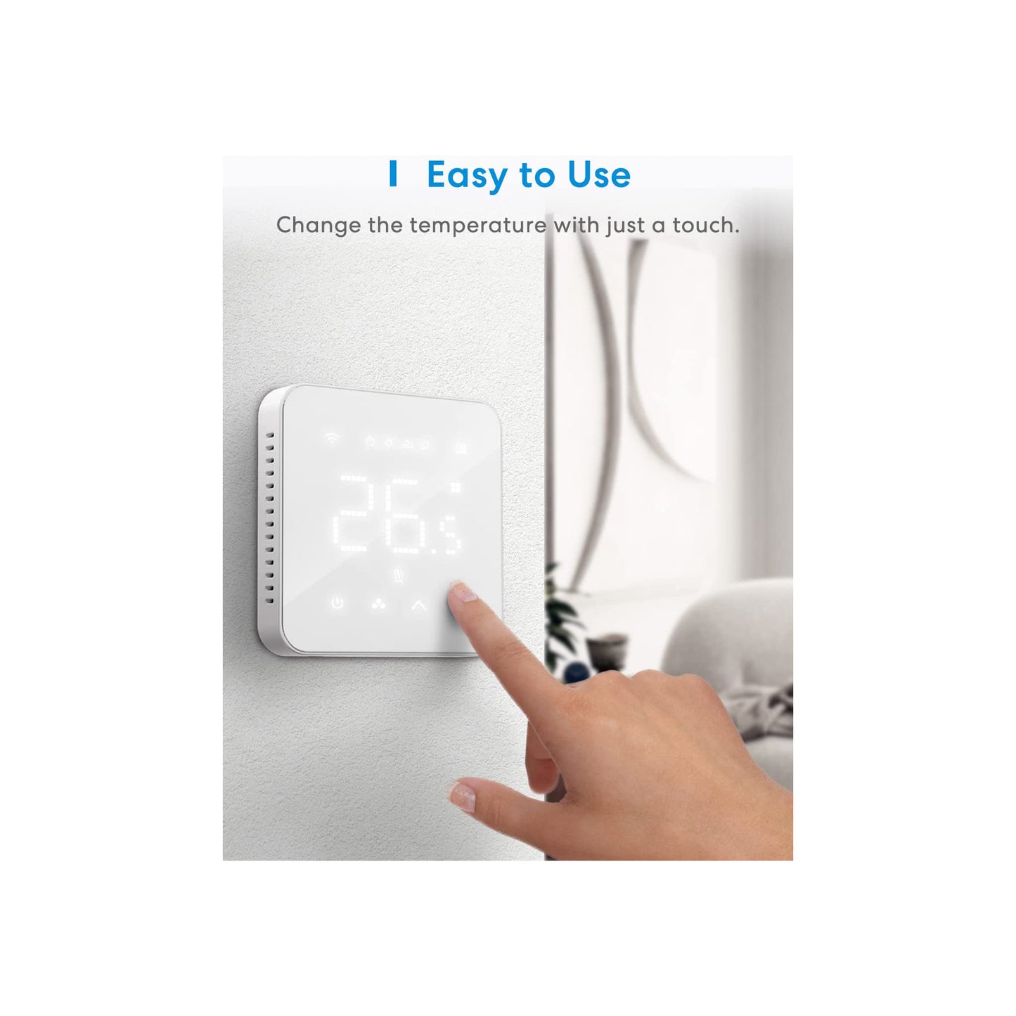 Smart Elektrische Thermostat, Fußbodenheizung WLAN Raumthermostat kompatibel mit HomeKit, Alexa und Google, Sprachfehl, Fernsteuerung und Zeitplan, LED Touchscreen Digital