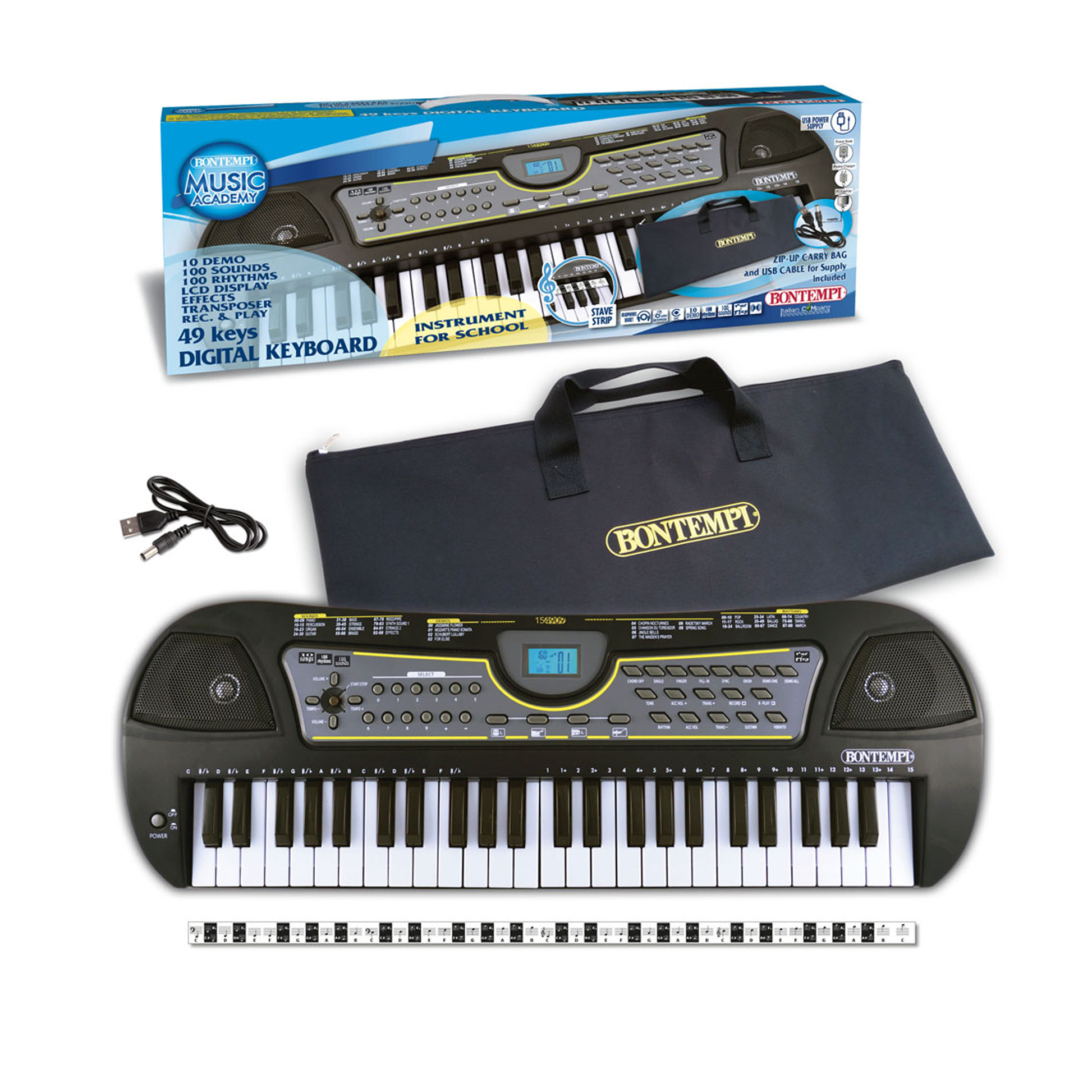 Bontempi 15 4909 Digitales Keyboard. 49 Midi-Tasten C-C