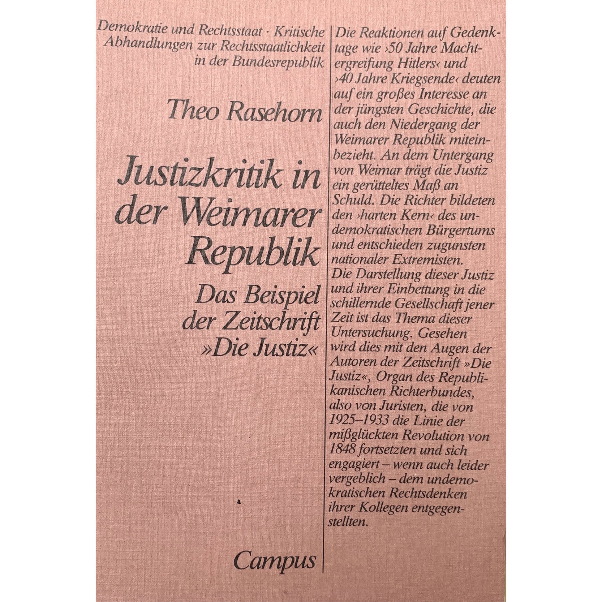Justizkritik in der Weimarer Republik